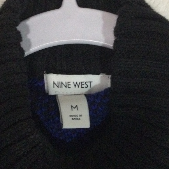 NWOT Black and Cobalt Houndstooth Sweater (M) - Picture 6 of 10